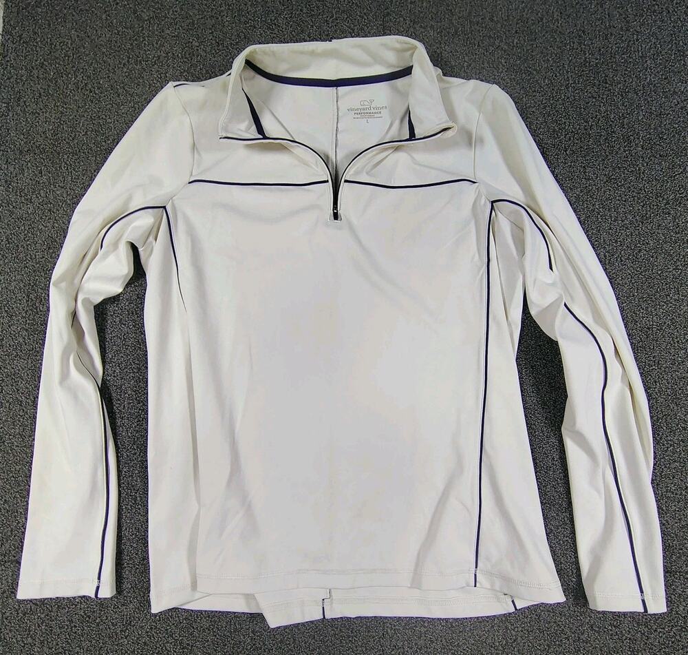 Vineyard Vines Men’s Size L 1/4 Zip Long Sleeve Performance Pullover White